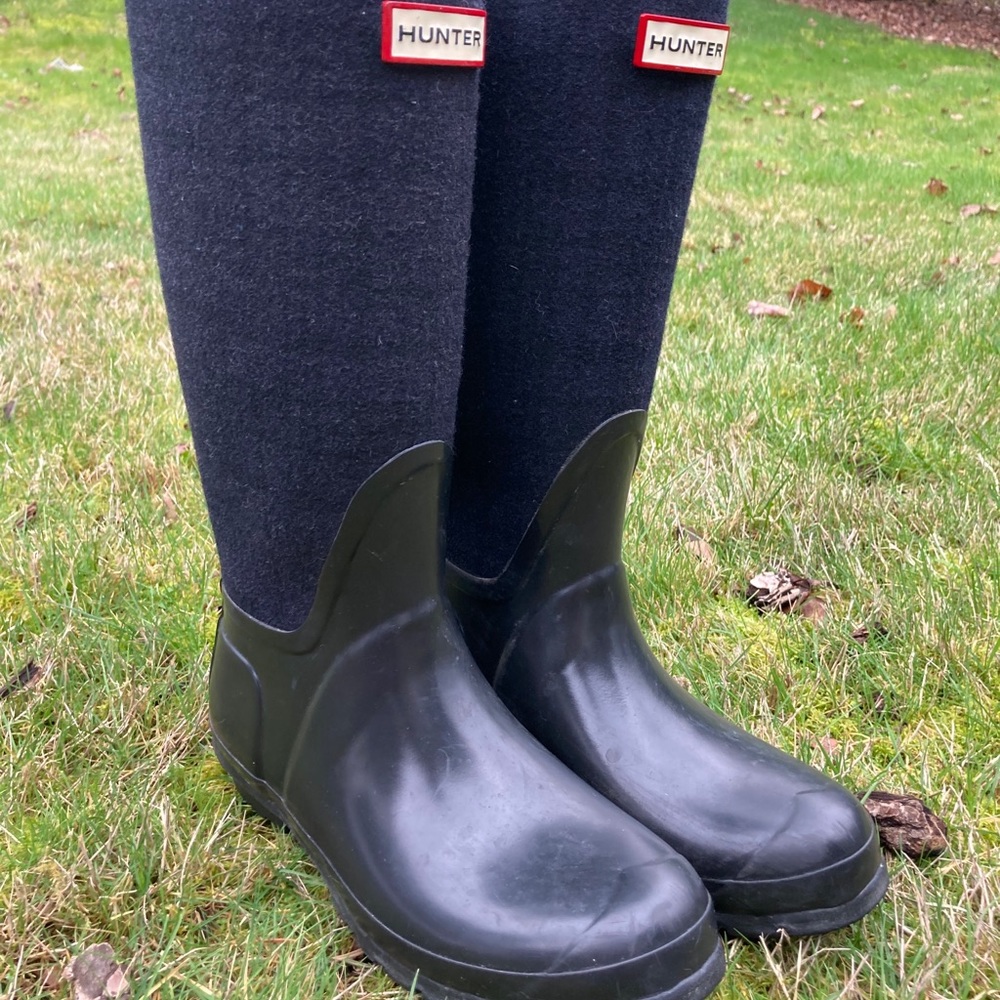 Hunter Rain Boots, Cloth upper, Navy